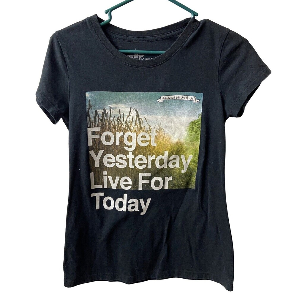 Hybrid Apparrel Short Sleeved T Shirt Juniors M Black Forget Yesterday Jersey